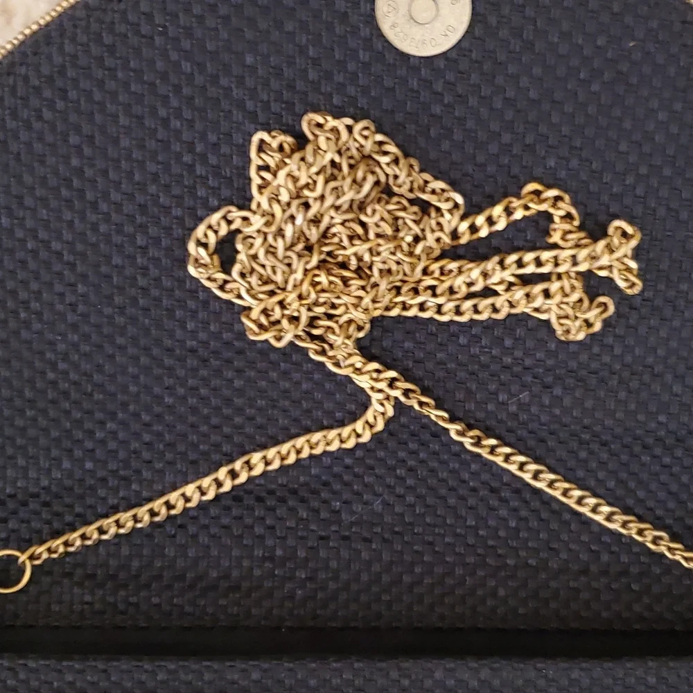 Beaded DAVID JEFFREY Multicolor Floral Face Evening Clutch, Gold Crossbody Chain - Picture 12 of 12